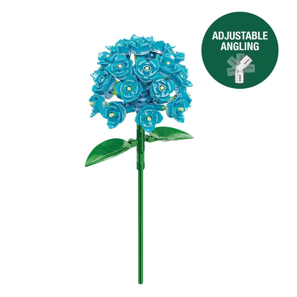 Brickcraft Bricktanicals Hydrangea Building Kit (121- Plastic Piece Set), Artificial Flower Craft, Gift for Him and Her