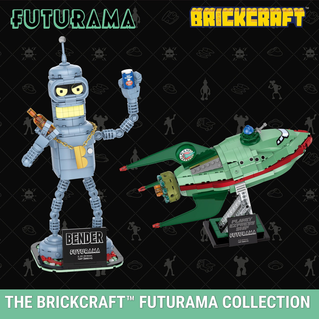 Brickcraft Futurama Planet Express Ship Brick Building Kit (382-Piece Set), Sci-Fi Collectible Display Model, Futuristic Toy Brick Set For Adults, Teens, and Fans of Animated TV