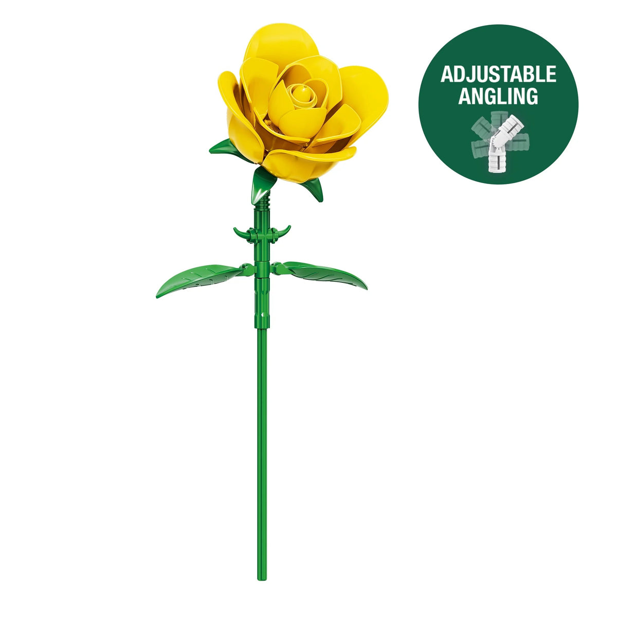 Brickcraft Yellow Rose Building Kit (46-Piece Set), Bricktanicals Collection, Elegant Floral Display, Perfect for Gifting or Home Décor