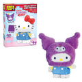 Brickcraft Hello Kitty and Friends Kuromi Fluffy Fit Building Kit (239-Piece Set), Sanrio Character Brick Toy with Fluffy Hood Accessory, Collectible Display Figure