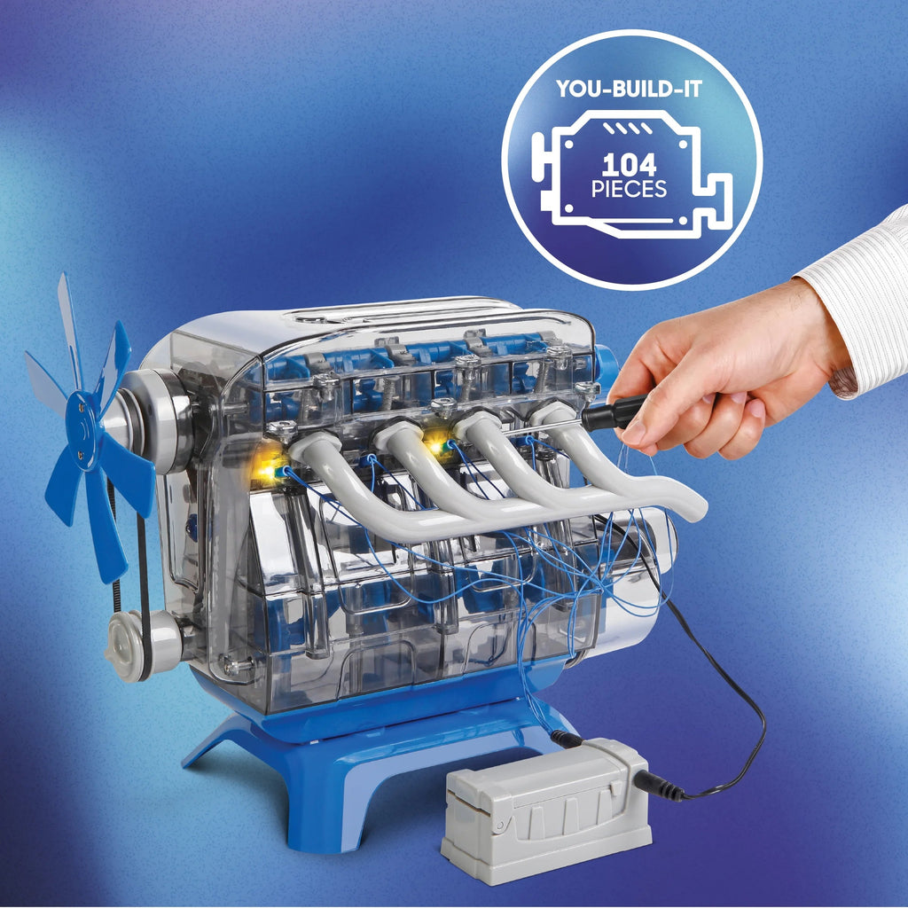 Discovery #Mindblown Model Engine Kit for Children, with Moving Motor Parts and LED Lights