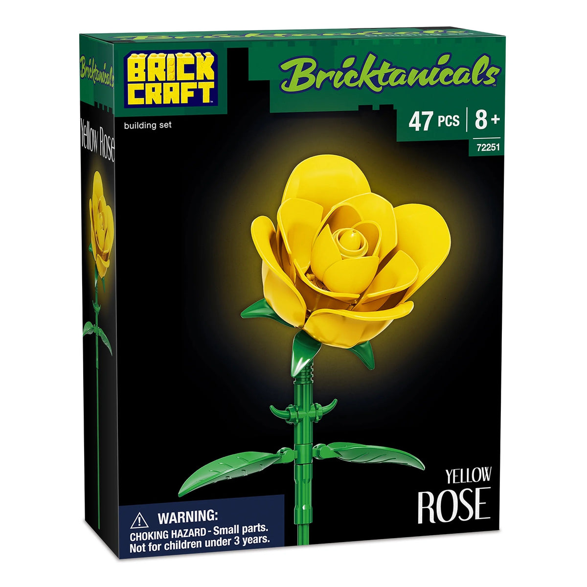 Brickcraft Yellow Rose Building Kit (46-Piece Set), Bricktanicals Collection, Elegant Floral Display, Perfect for Gifting or Home Décor