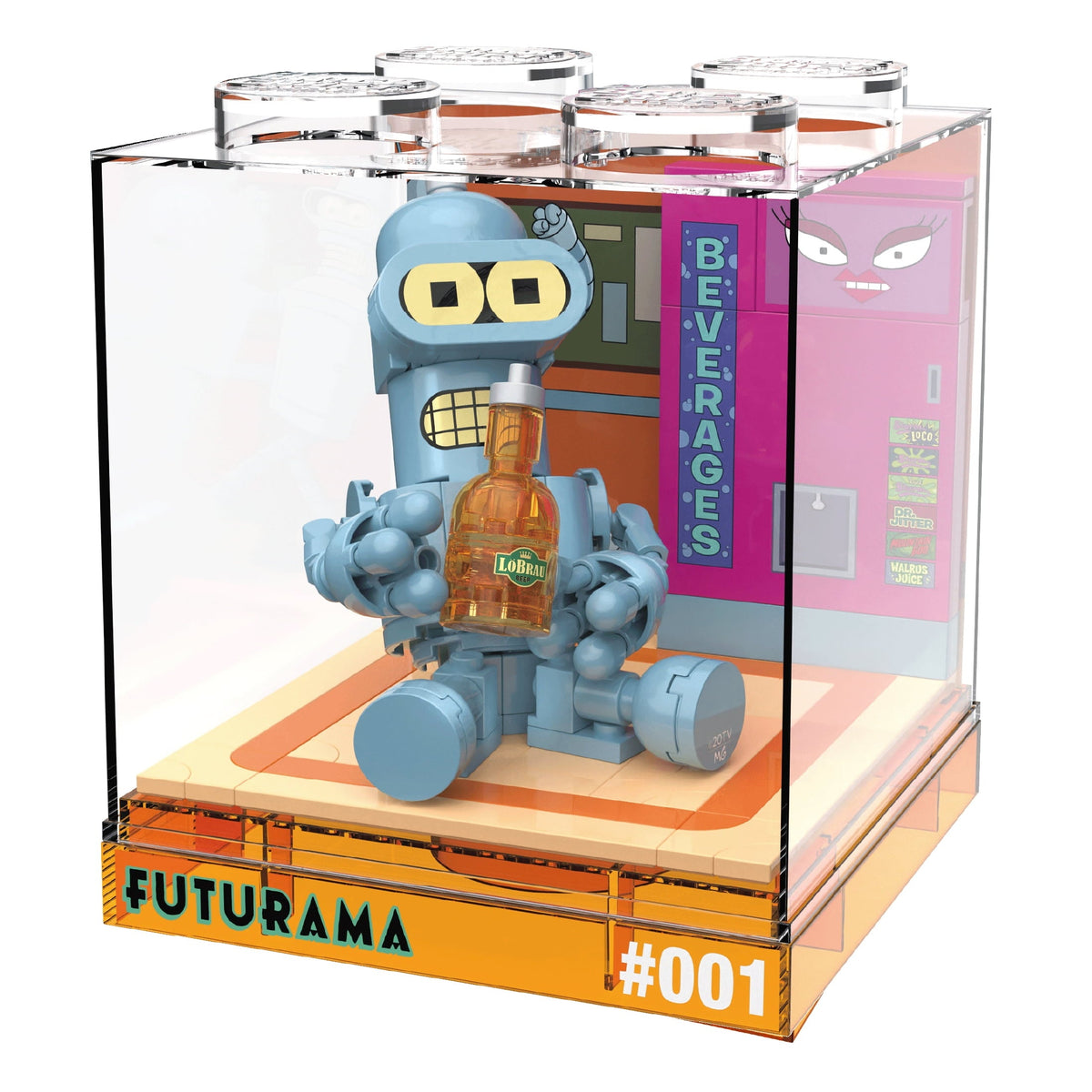 Brickcraft Futurama Baby Bender Box! Collectible Building Kit (138-Piece Set), Futurama Display Cube, Retro TV Collectible Gift for Fans Ages 8+